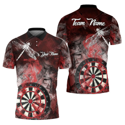 Smoke Blue Personalized Darts Button Polo