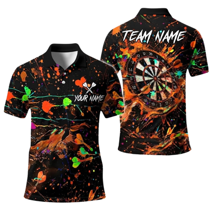 Team Colorful Splash Personalized Darts Button Polo