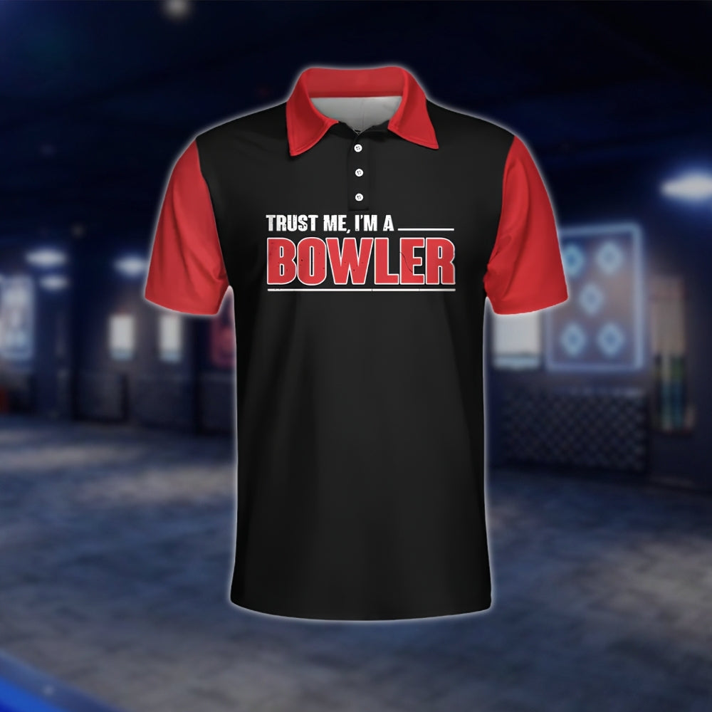 Trust Me, I'm A Bowler Sleep With A Bowler You'll Be Amazed What We Can Do With Two Fingers And A Thumb Mens Bowling Polo Shirt, Funny Bowling Shirt For Mens SO0904