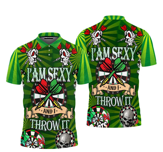 I'm Sexy and I Throw It Game for Darts Button Polo