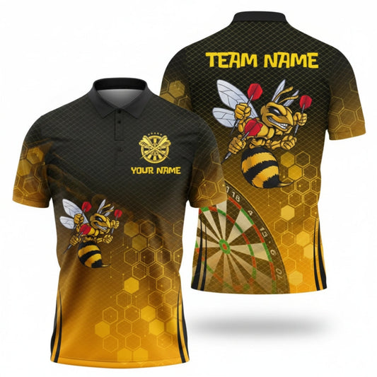 Bee Men's Personalized Darts Button Polo