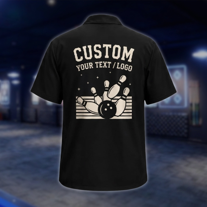 Personalized Logo Text Vintage Bowling Hawaiian Shirt For Men Women, Custom Vintage Bowling Shirt With Logo BE0244