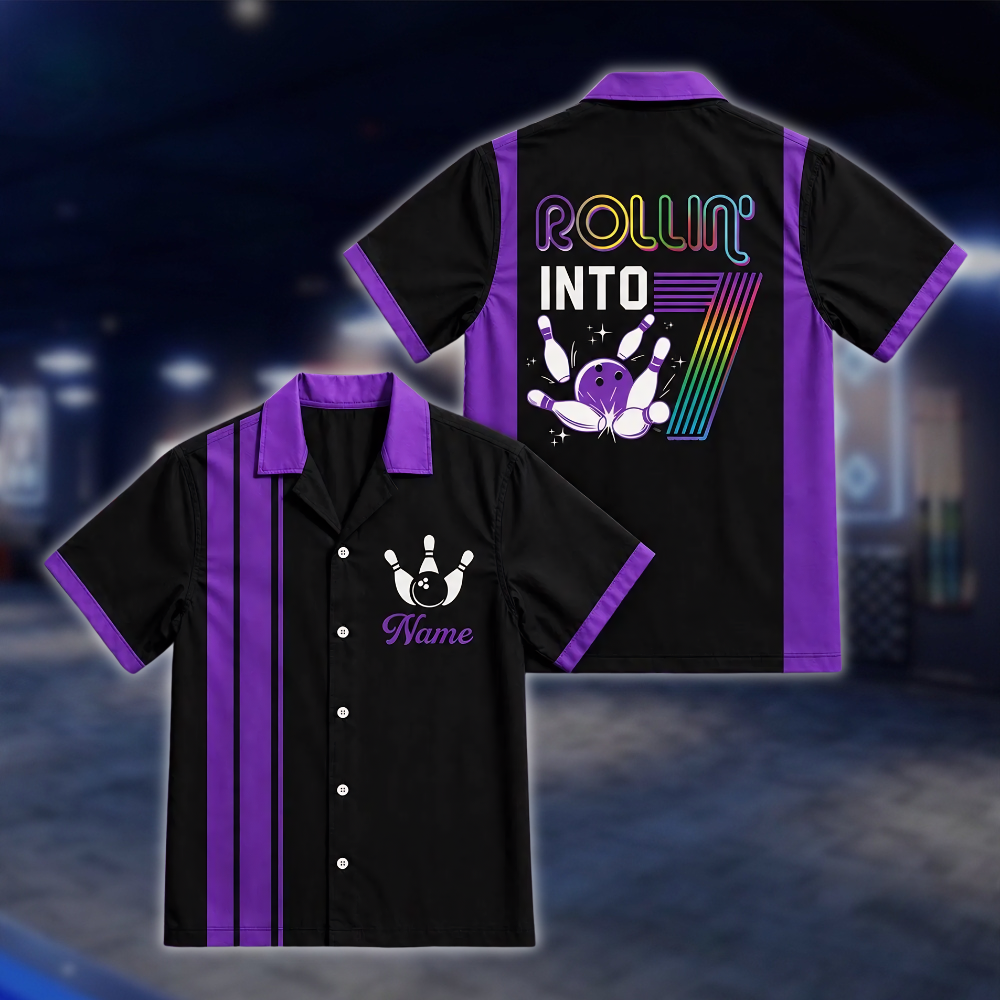 Personalized Rollin Into Birthday Bowling Hawaiian Shirt, Custom Bowling Shirts For Birthday BE0246