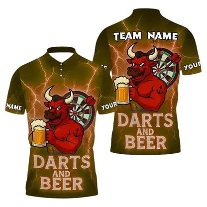 And Beer Bull Personalized Darts Button Polo