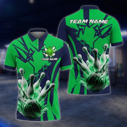 Personalized Team Purple Bowling Polo Shirt For Men, Custom Bowling Shirt BZ0810