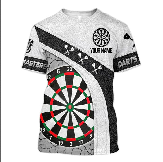 Master White Personalized Darts Button Polo