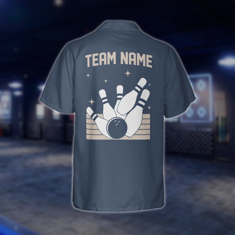 Custom Vintage Argyle Blue Hawaiian Bowling Shirt Men Women, Custom Vintage Bowling Shirt For Team BZ0118