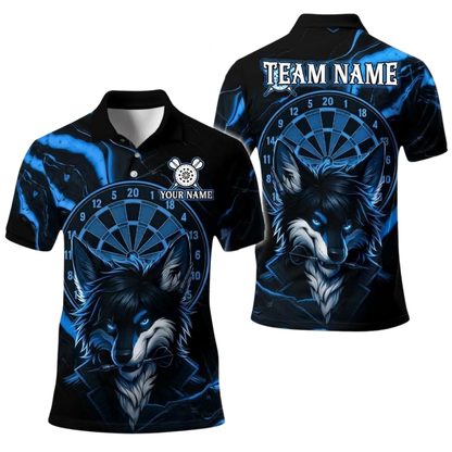 Cool Wolf Men's Personalized Darts Button Polo