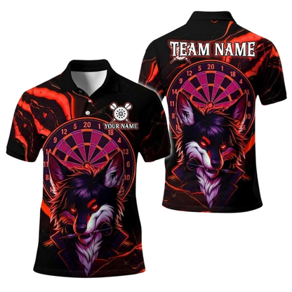 Cool Wolf Men's Personalized Darts Button Polo