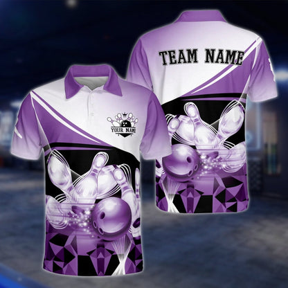 Custom Team Pink Bowling Polo Shirt For Mens, Custom Bowling Team Shirts BZ0037
