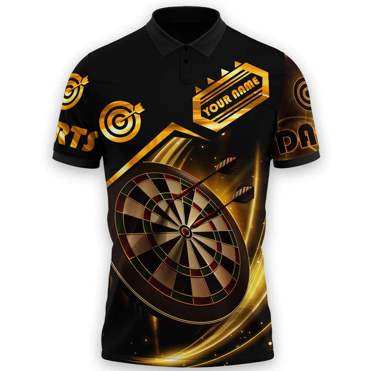 Abstract Personalized Darts Button Polo — Design 09