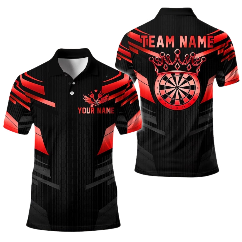 Team Black Gold Personalized Darts Button Polo