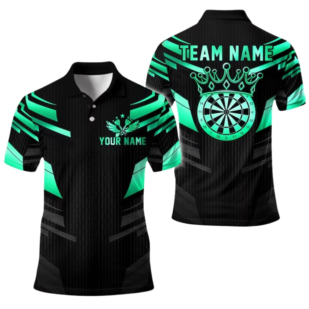Team Black Gold Personalized Darts Button Polo