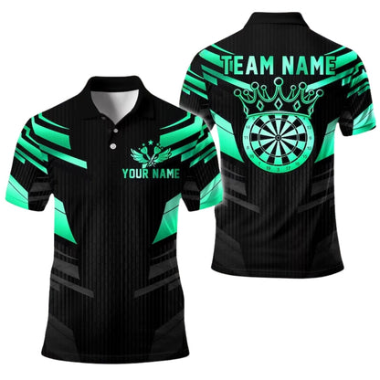 Team Black Gold Personalized Darts Button Polo