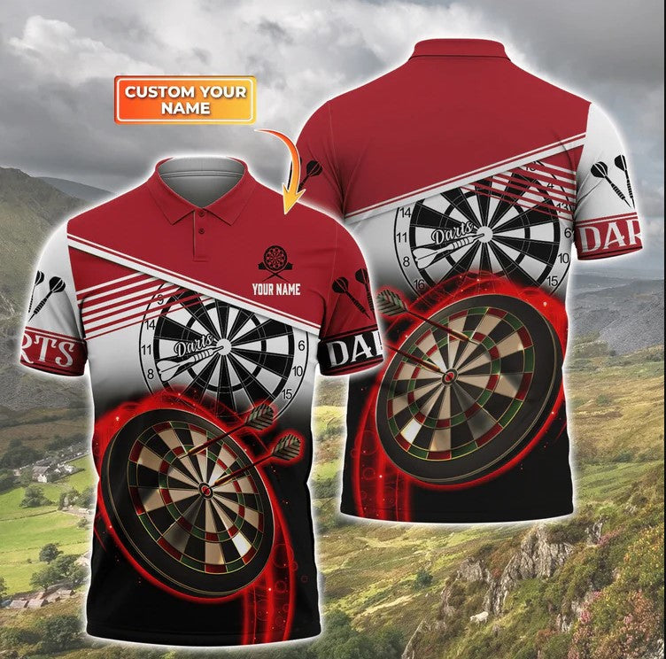 Players Red Personalized Darts Button Polo