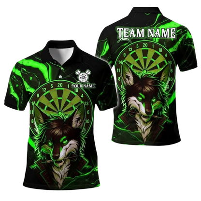 Cool Wolf Men's Personalized Darts Button Polo