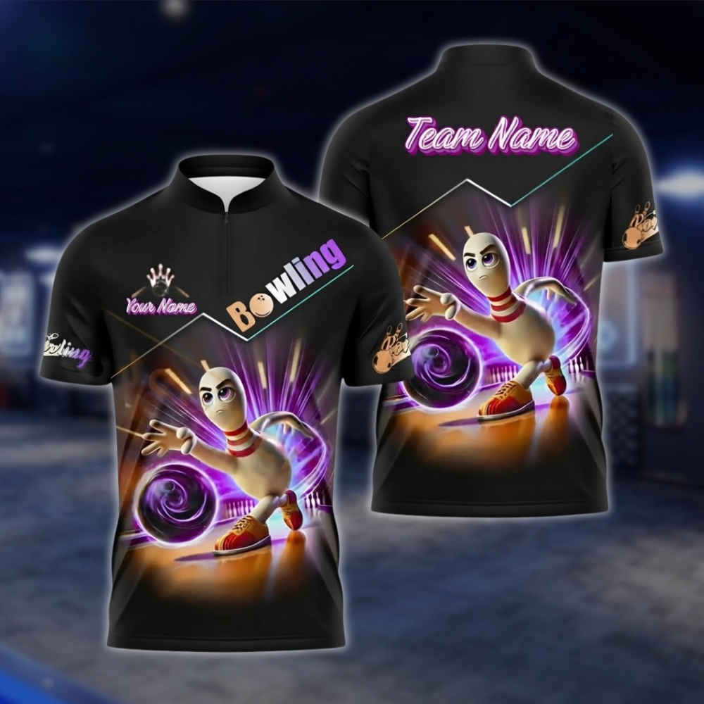 Personalized Funny Pins Mens Bowling Jersey, Custom Team Bowling Shirt BZ0930