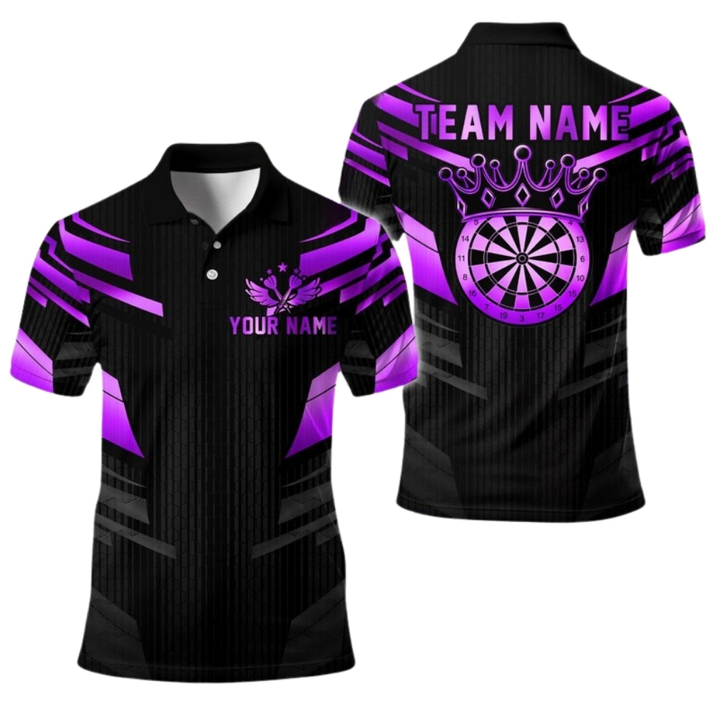 Team Black Gold Personalized Darts Button Polo
