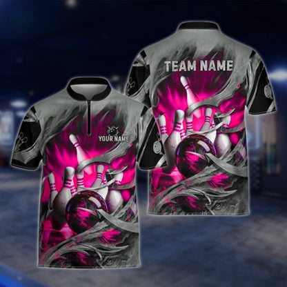 Custom Blue Grey Grunge Bowling Team Jersey For Mens, Custom Bowling Shirts For Team BZ0003