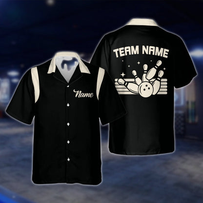Blue Vintage Custom Bowling Hawaiian Shirts For Men And Women, Custom Team Vintage Bowling Shirts BE0055