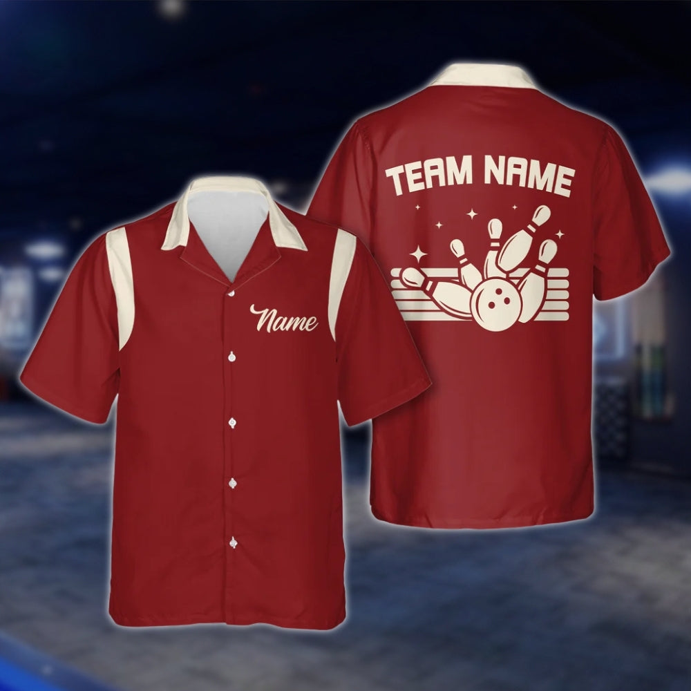 Blue Vintage Custom Bowling Hawaiian Shirts For Men And Women, Custom Team Vintage Bowling Shirts BE0055