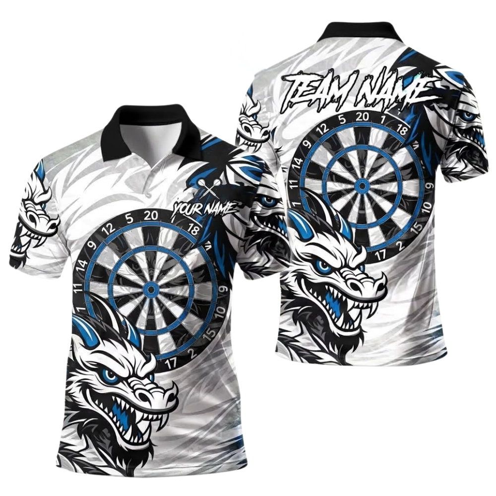 Dragon Men Personalized Darts Button Polo