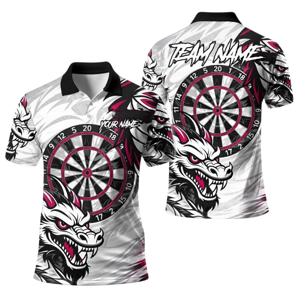 Dragon Men Personalized Darts Button Polo