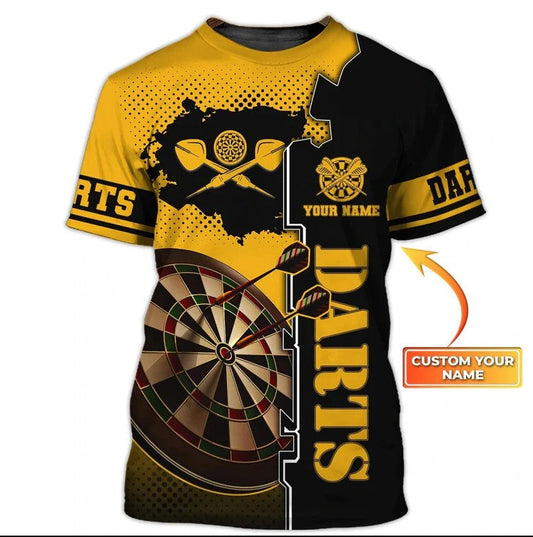 On ( Yellow ) Personalized Darts Button Polo