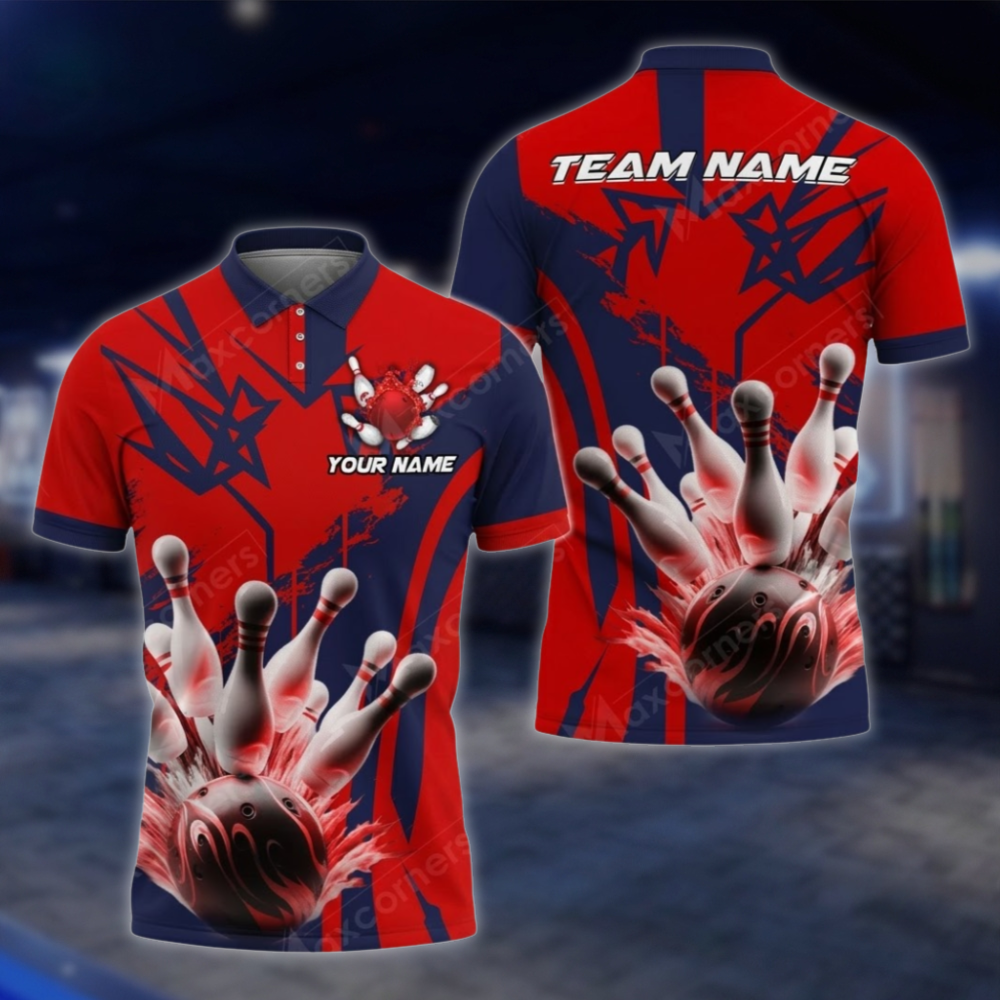 Personalized Team Purple Bowling Polo Shirt For Men, Custom Bowling Shirt BZ0810