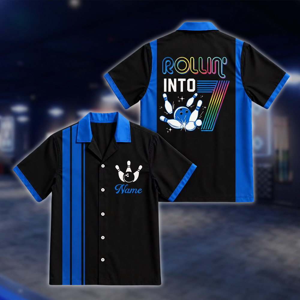 Personalized Rollin Into Birthday Bowling Hawaiian Shirt, Custom Bowling Shirts For Birthday BE0246
