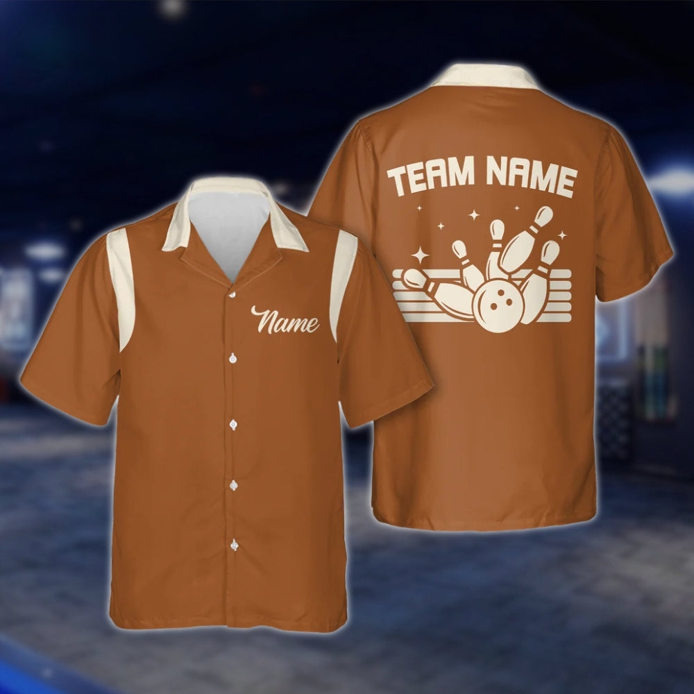 Blue Vintage Custom Bowling Hawaiian Shirts For Men And Women, Custom Team Vintage Bowling Shirts BE0055