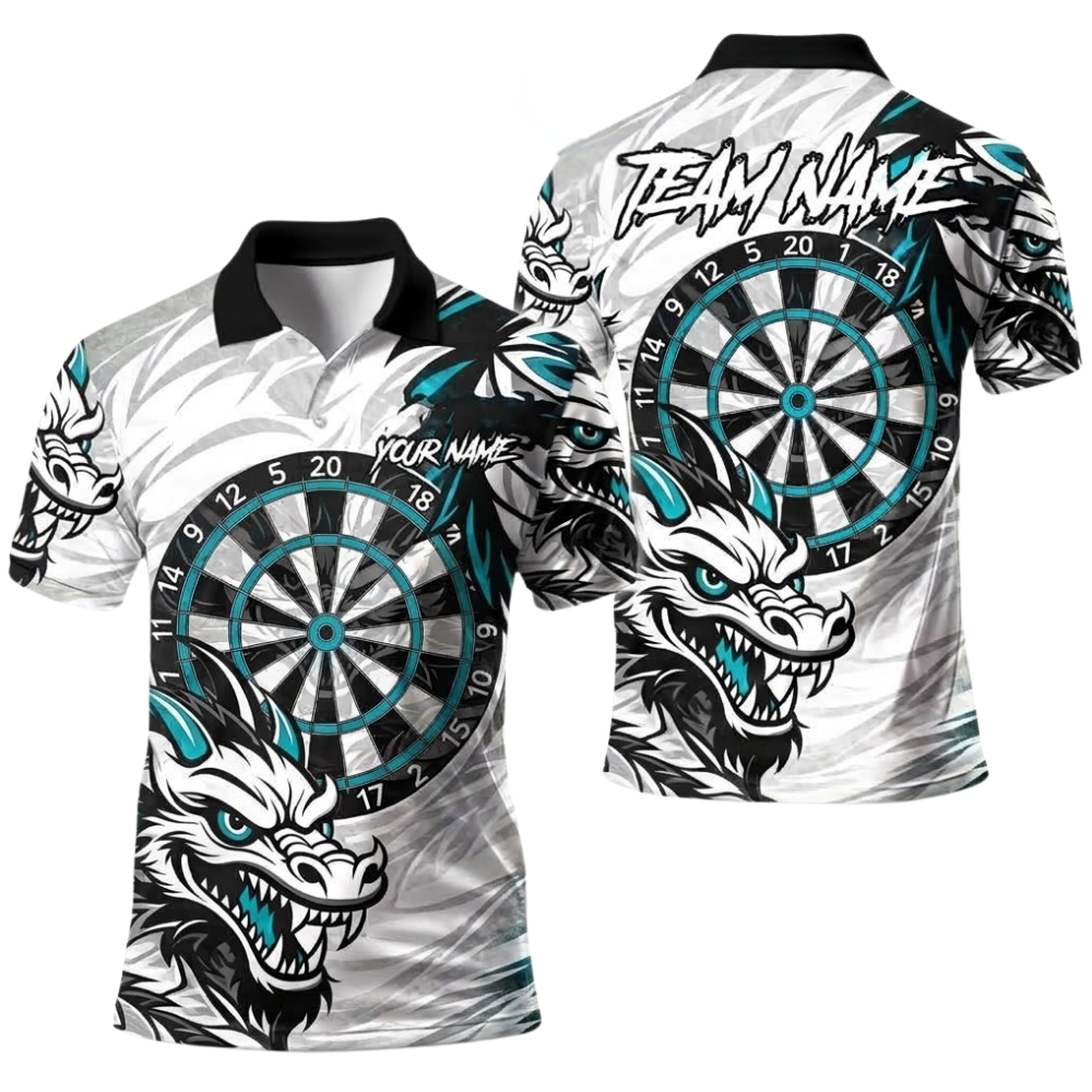 Dragon Men Personalized Darts Button Polo