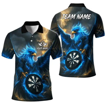 Blue Eagle Men Personalized Darts Button Polo