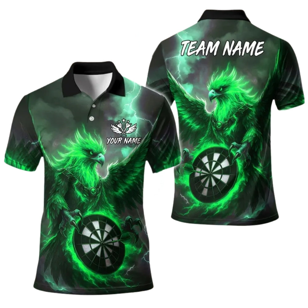Blue Eagle Men Personalized Darts Button Polo