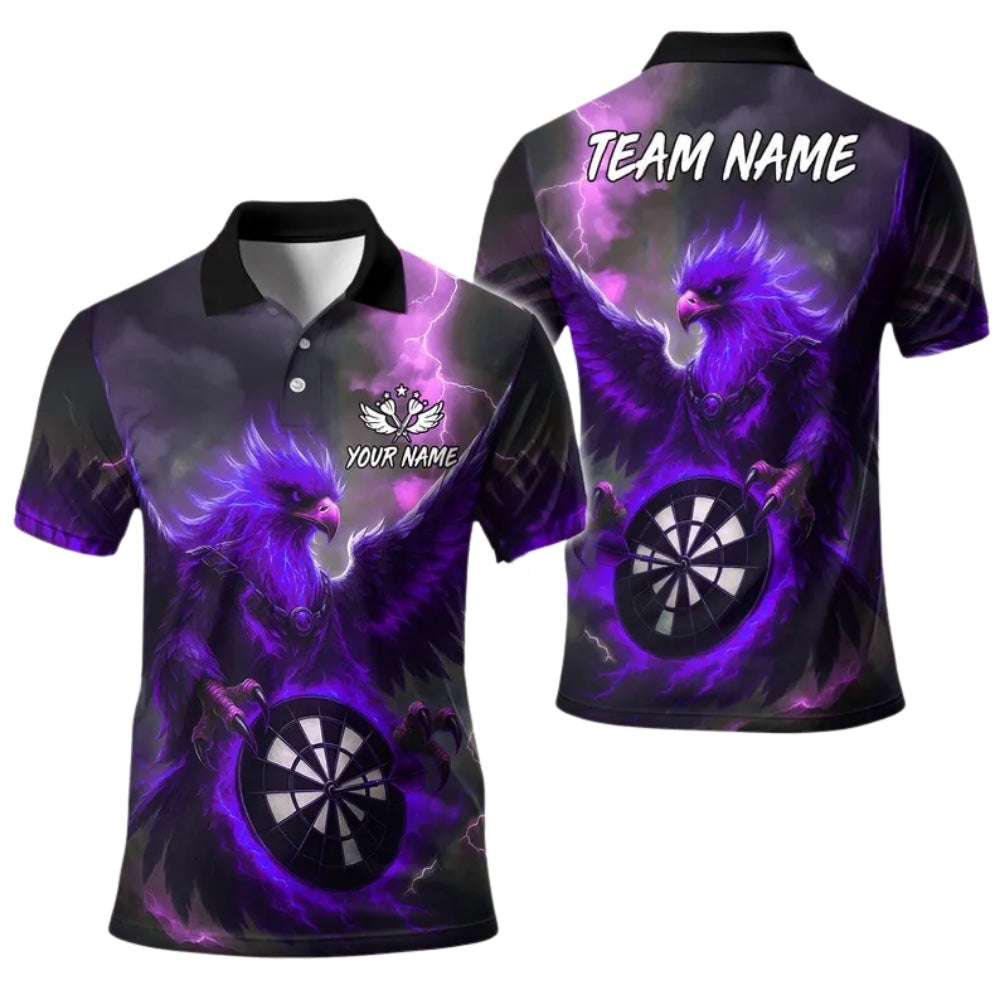 Blue Eagle Men Personalized Darts Button Polo