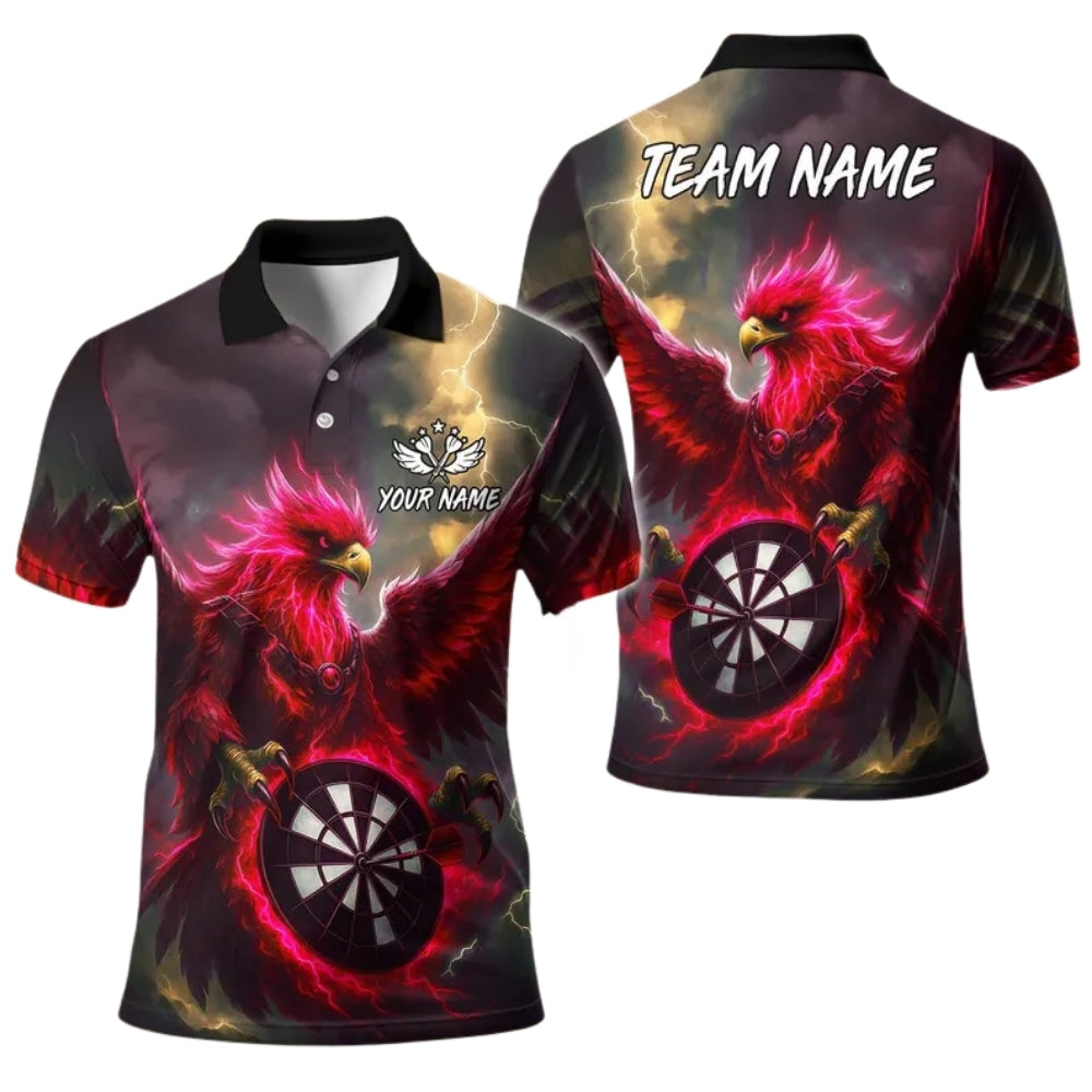 Blue Eagle Men Personalized Darts Button Polo