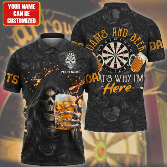Beer Reaper Personalized Darts Button Polo