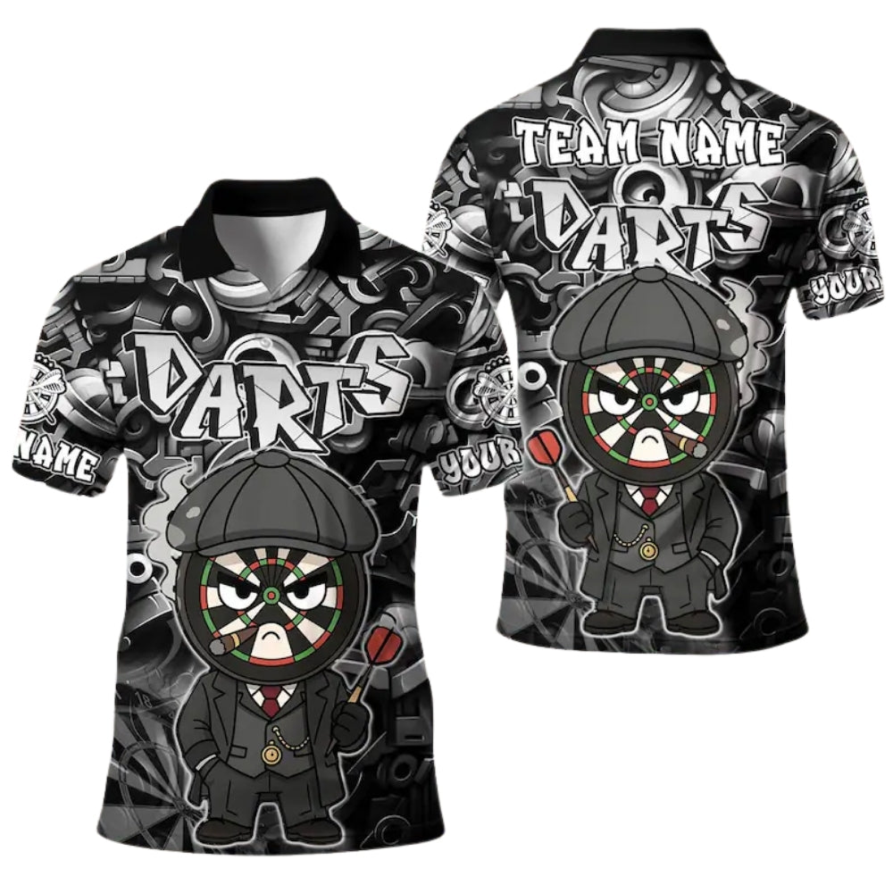 Dartboard Graffiti Red Personalized Darts Button Polo