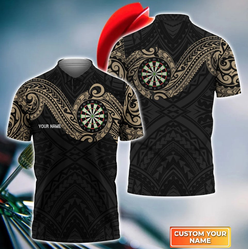 Maori Tattoo Personalized Darts Button Polo