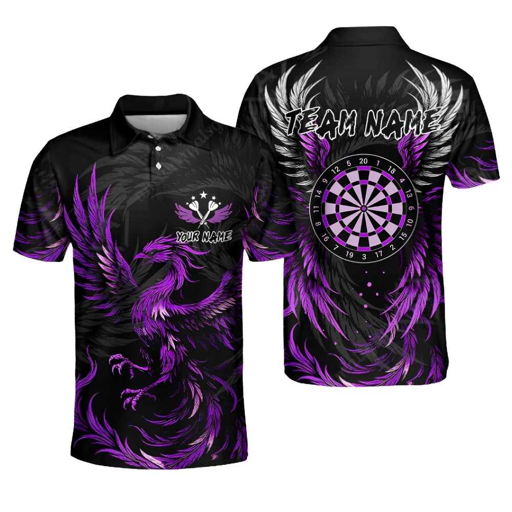 Phoenix Purple Personalized Darts Button Polo