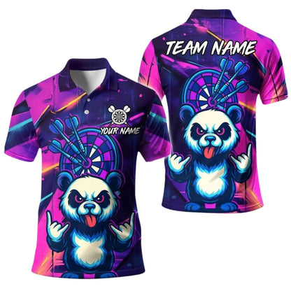 Funny Panda Graffiti Personalized Darts Button Polo