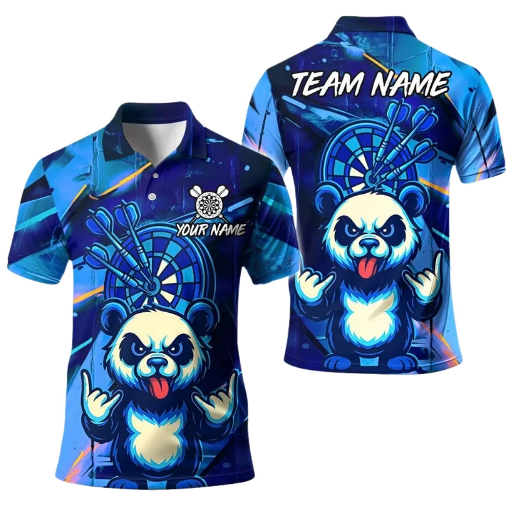 Funny Panda Graffiti Personalized Darts Button Polo