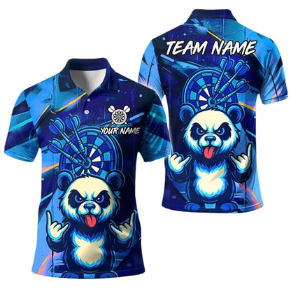 Funny Panda Graffiti Personalized Darts Button Polo