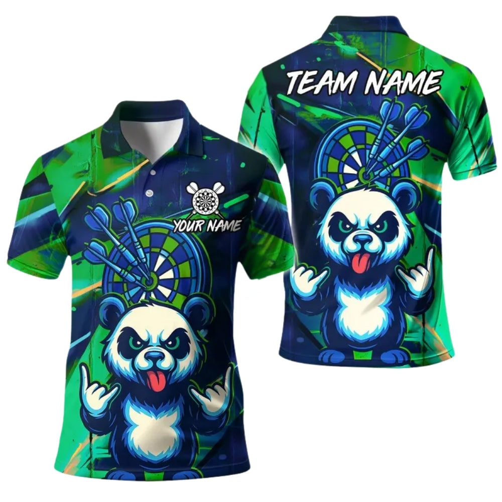 Funny Panda Graffiti Personalized Darts Button Polo