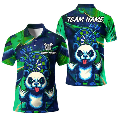 Funny Panda Graffiti Personalized Darts Button Polo