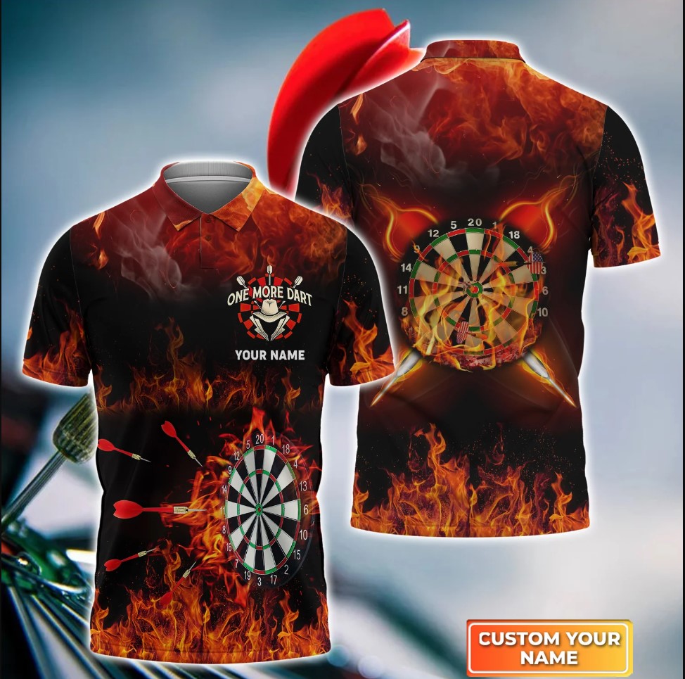 One More Fire Personalized Darts Button Polo
