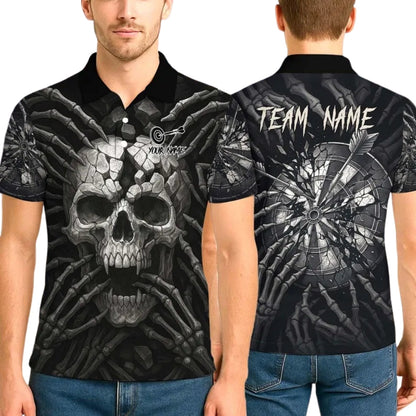 Skull Men Personalized Darts Button Polo