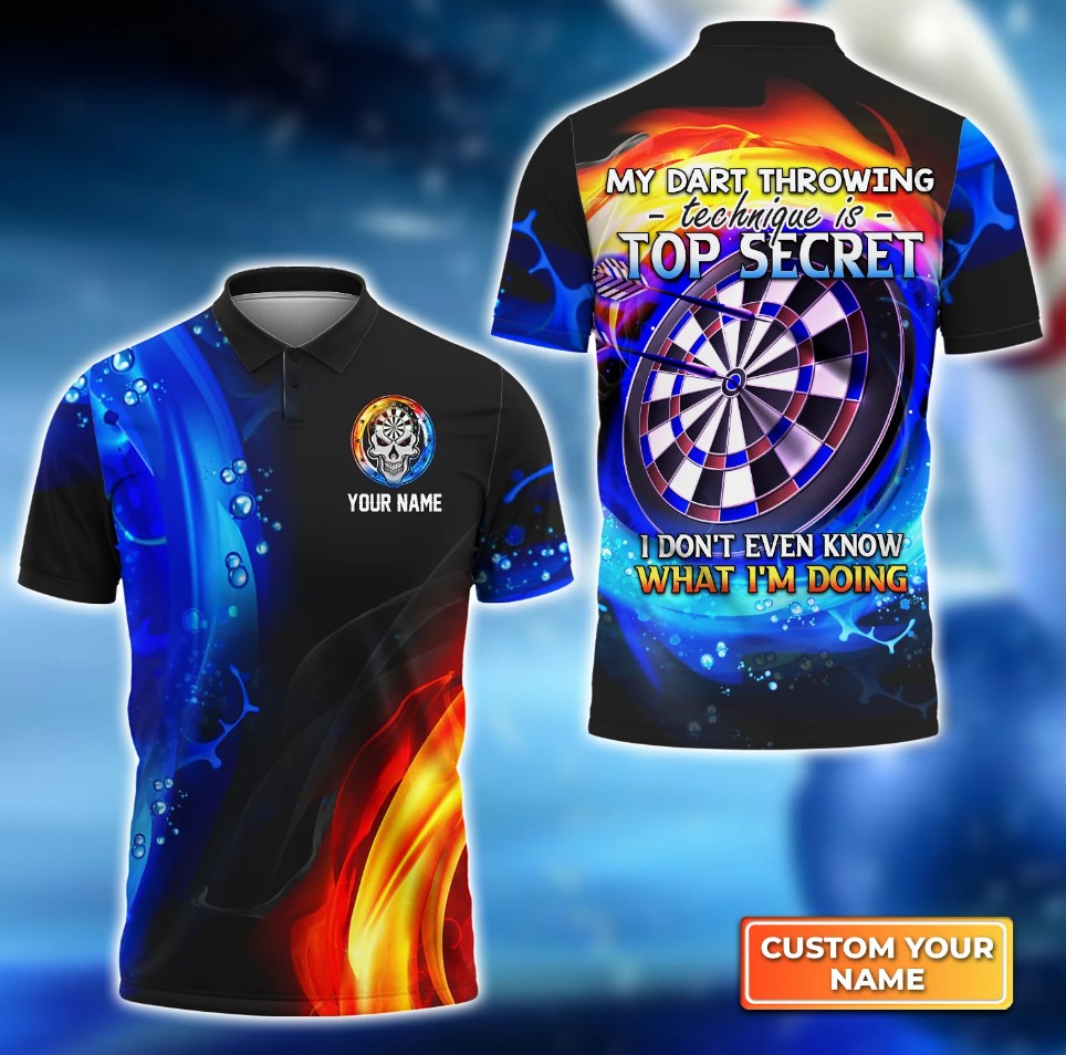 My Throwing Technique Is Top Secret - I Don't Even Personalized Darts Button Polo