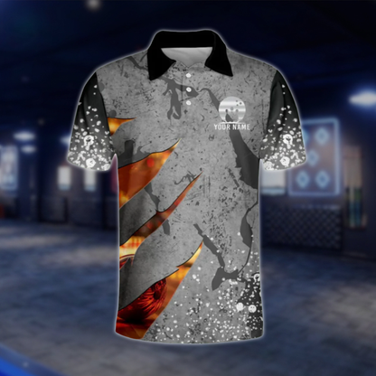 Custom Team Grey Bowling Polo Shirts For Men, Custom Bowling Shirts BM0311