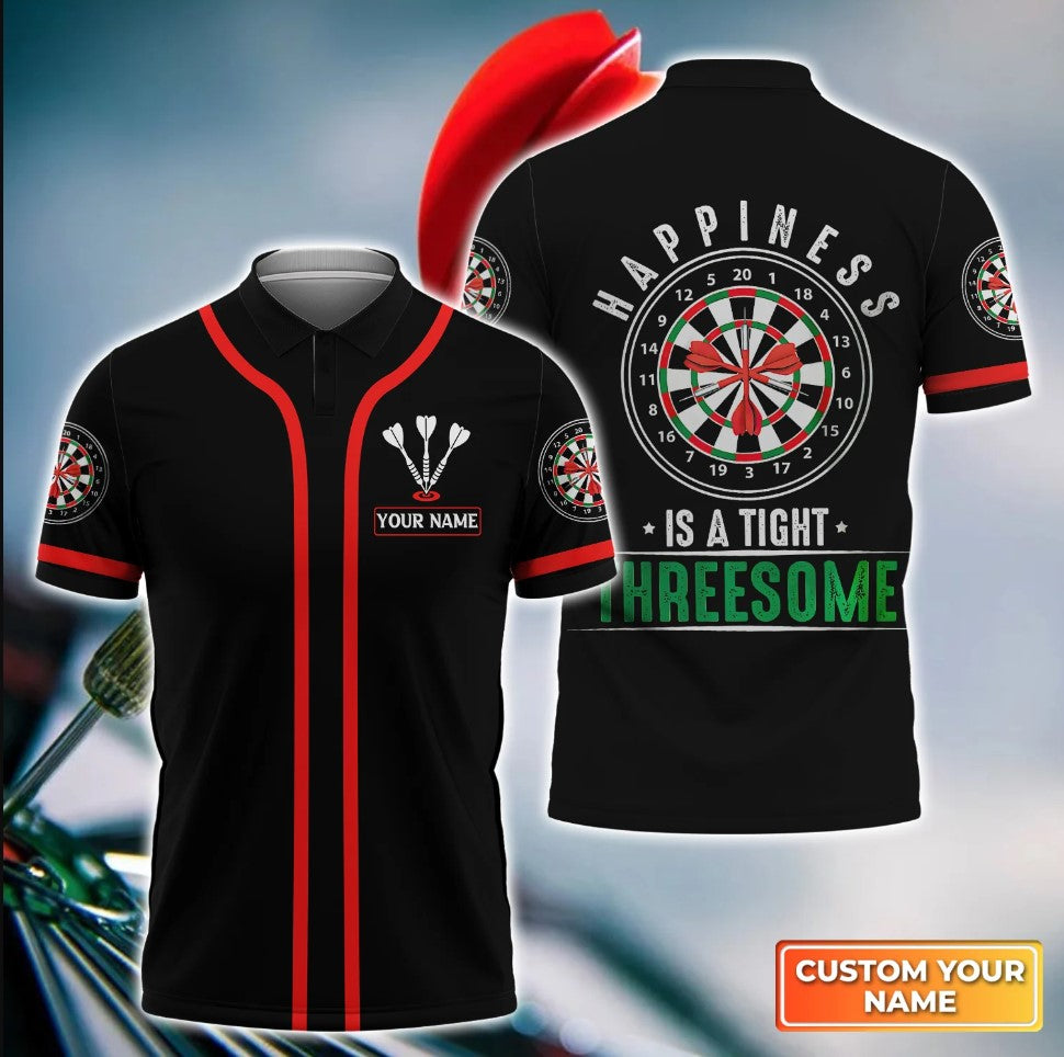 Happiness Is a Tight 3some Personalized Darts Button Polo